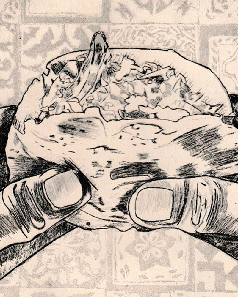 Grabado original "A buenas hambre gordas duras" | Hillary Sainz