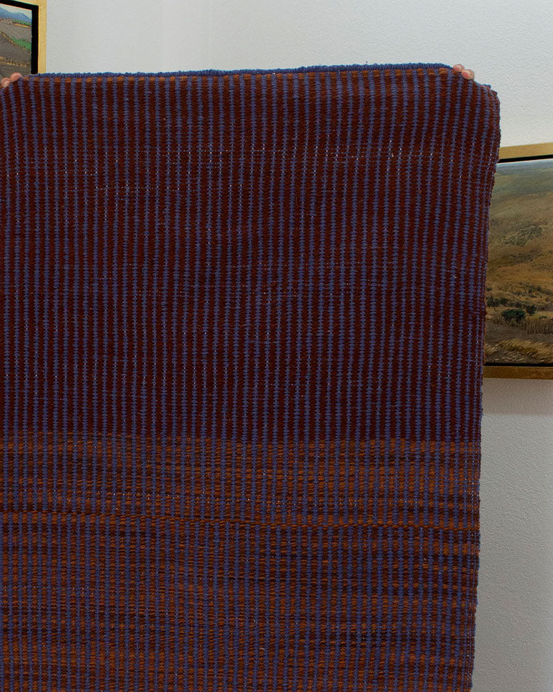 Tapete de lana azul y café | Arte Textil Paola Medrano