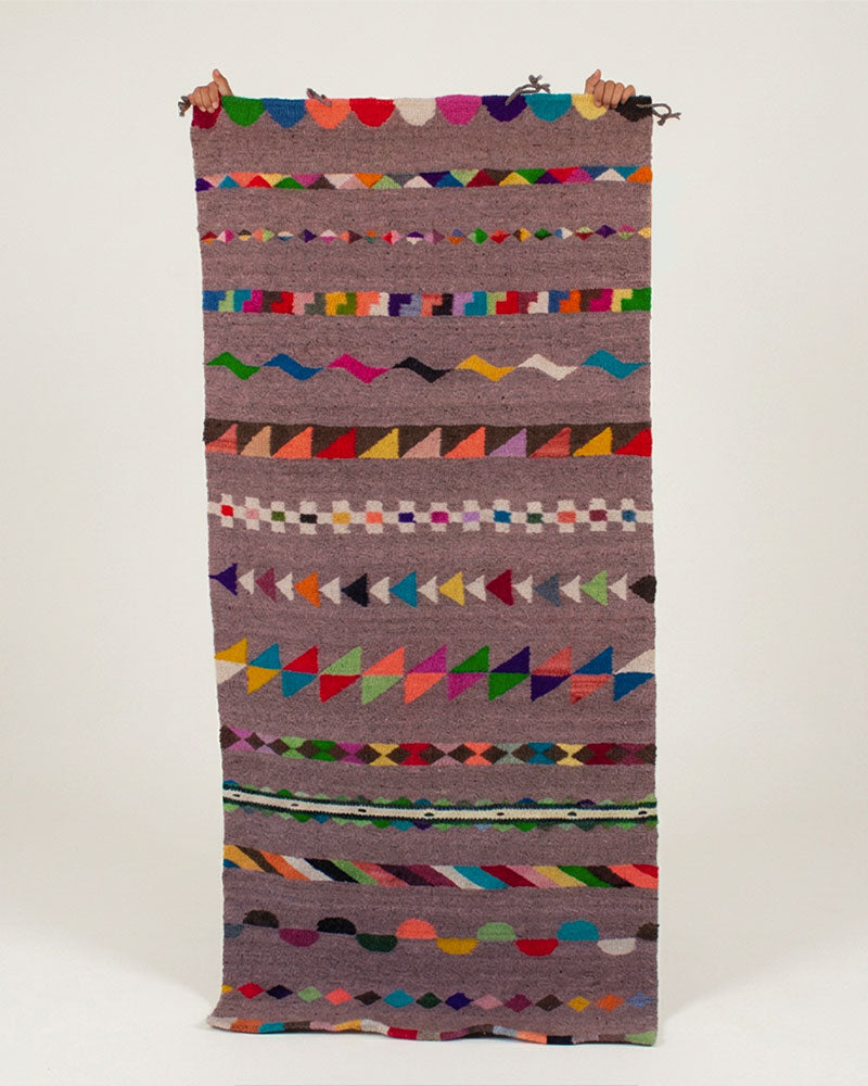 Tapete de lana artesanal gris Yumiko | Tapetes San Miguel