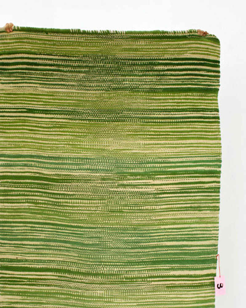 Tapete de lana Rayadito Verde | Margarito Jiménez